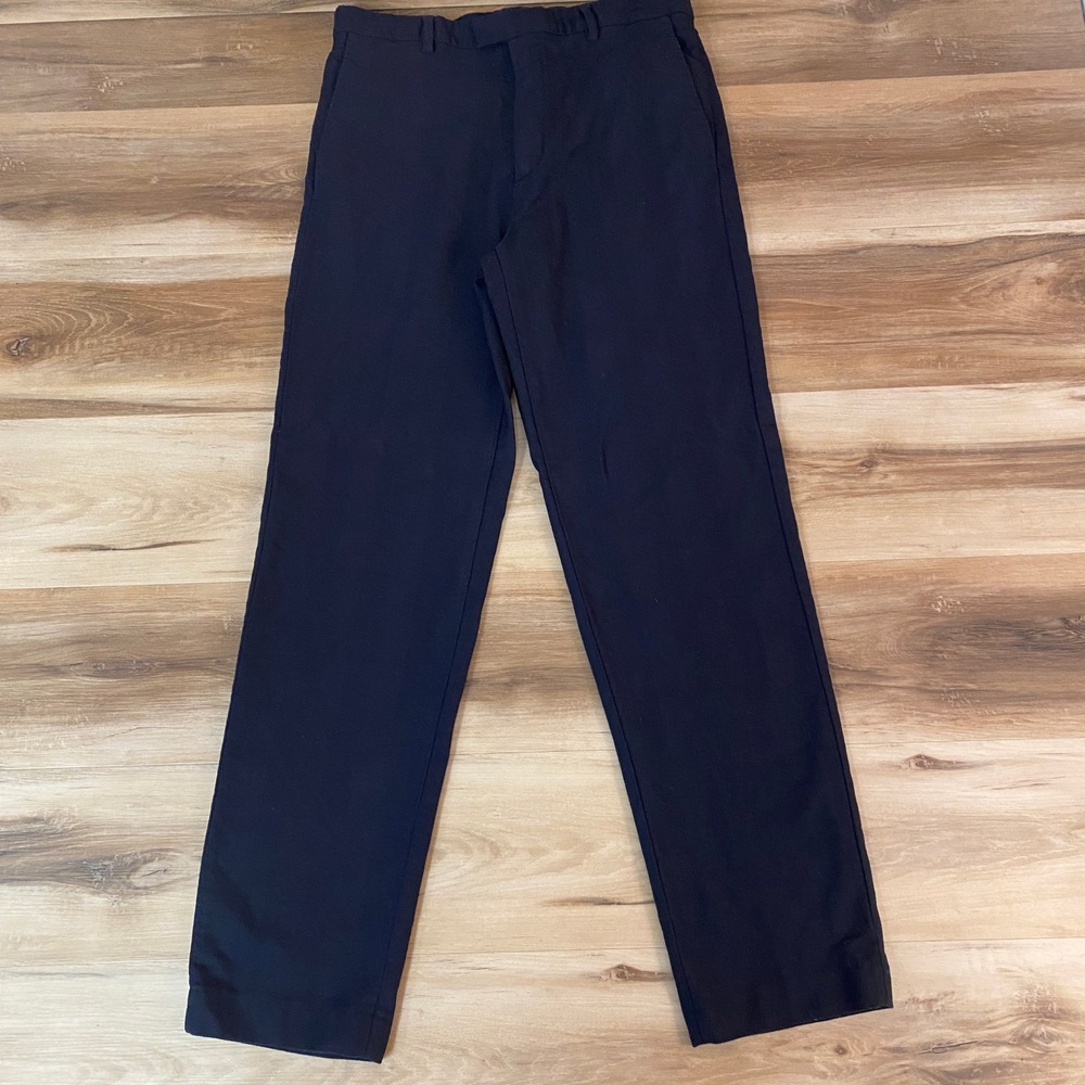 Zara Origins Mens Pants 32x32 Dark Navy Blue Cotton Blend Striped